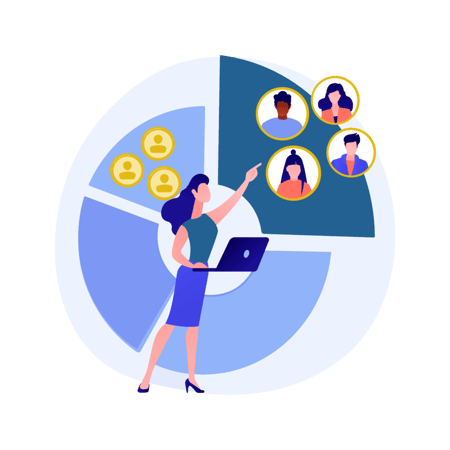 Person connecting with customers using CRM technology on laptop