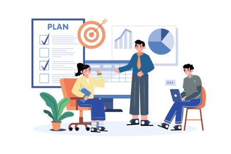 People planning with charts and graphs